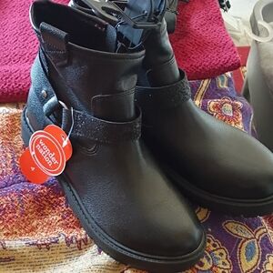 Wonder Nation Black Ankle Boots for Women